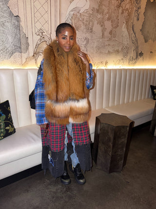 Red Fox Fur Scarf w/pockets