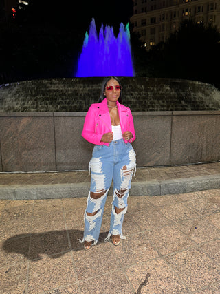 Hot Pink Crop Leather - The Vault by Sacha