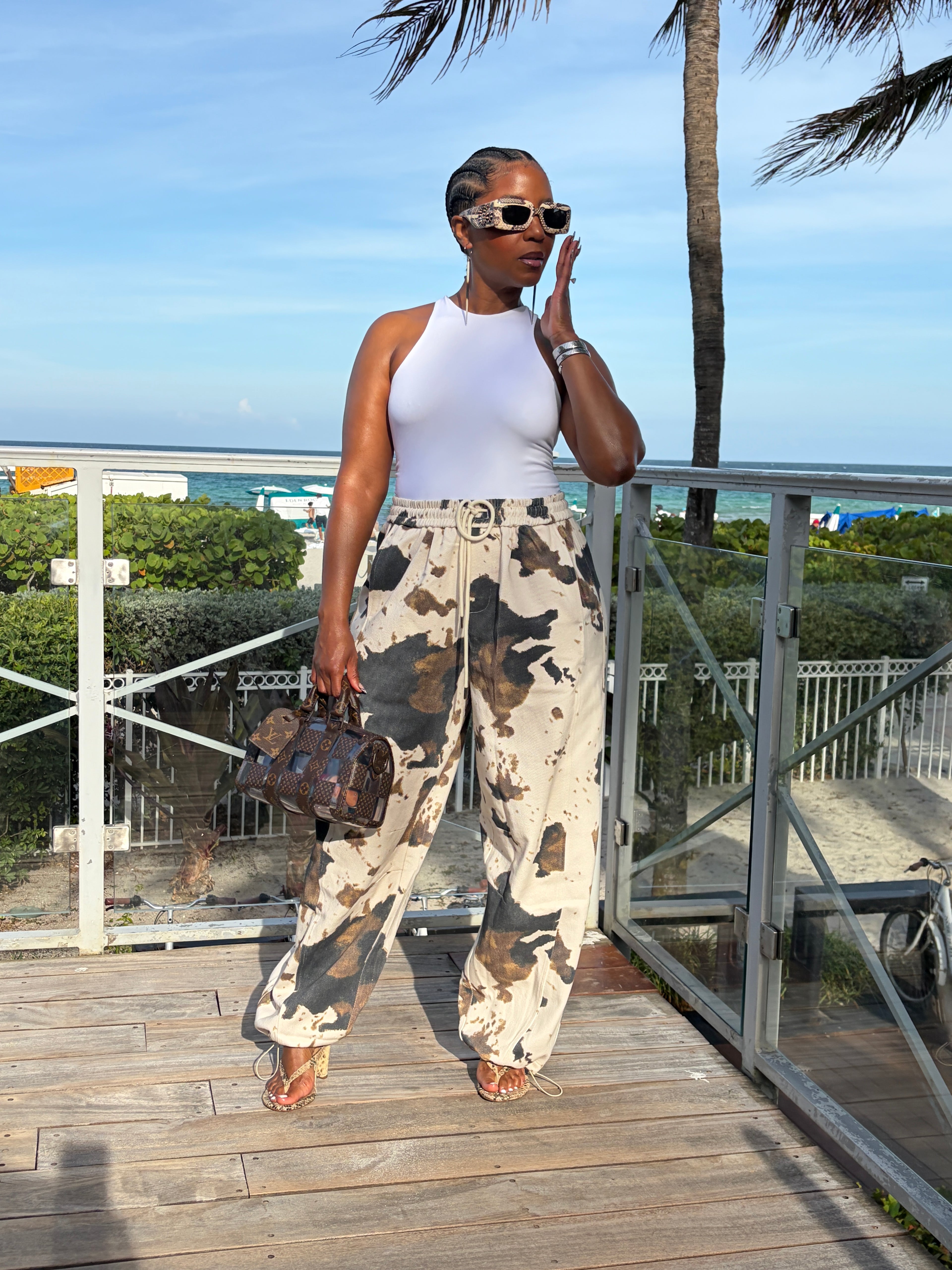 Driftwood Cowhide Joggers - The Vault by Sacha