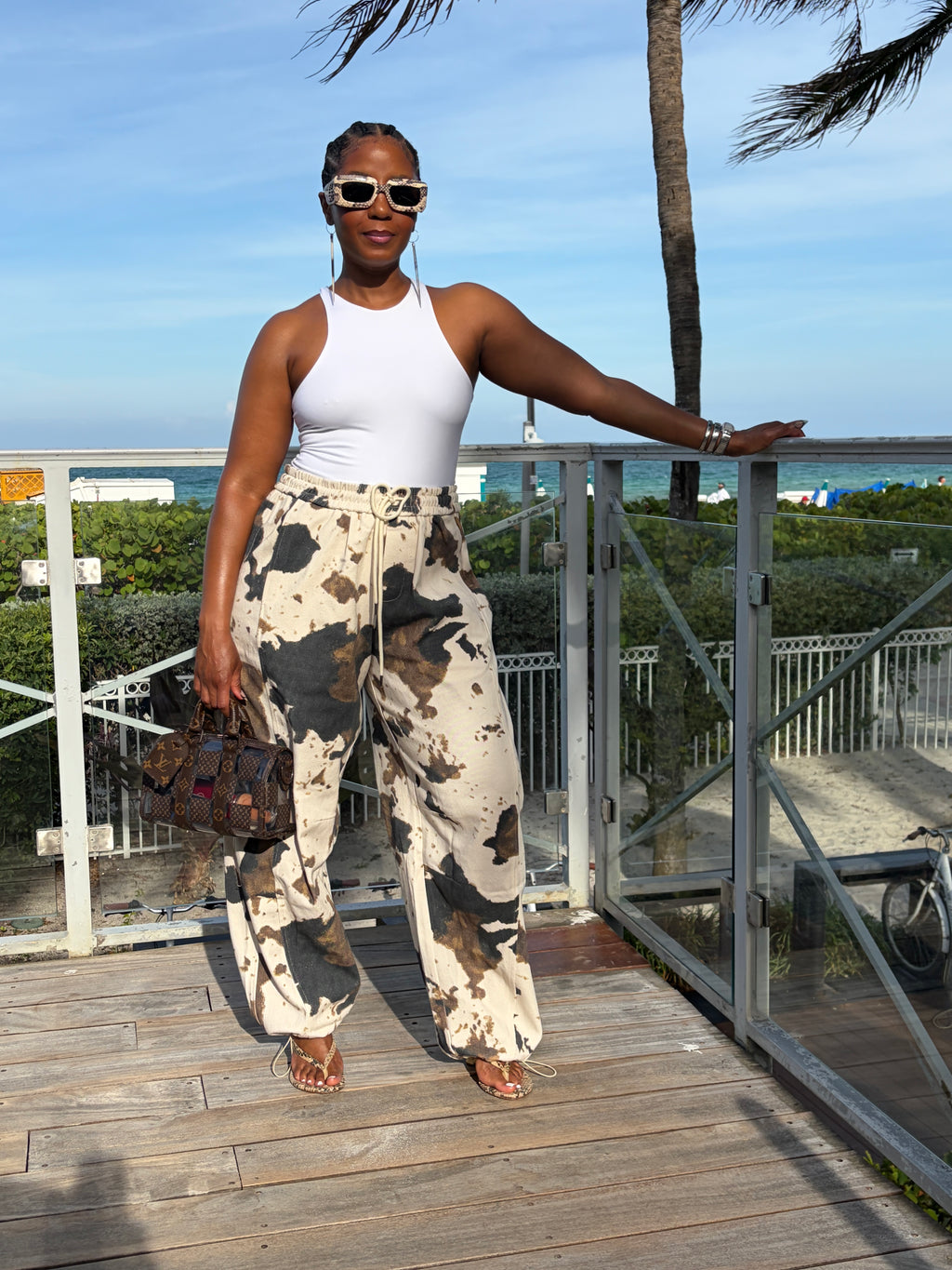 Driftwood Cowhide Joggers - The Vault by Sacha