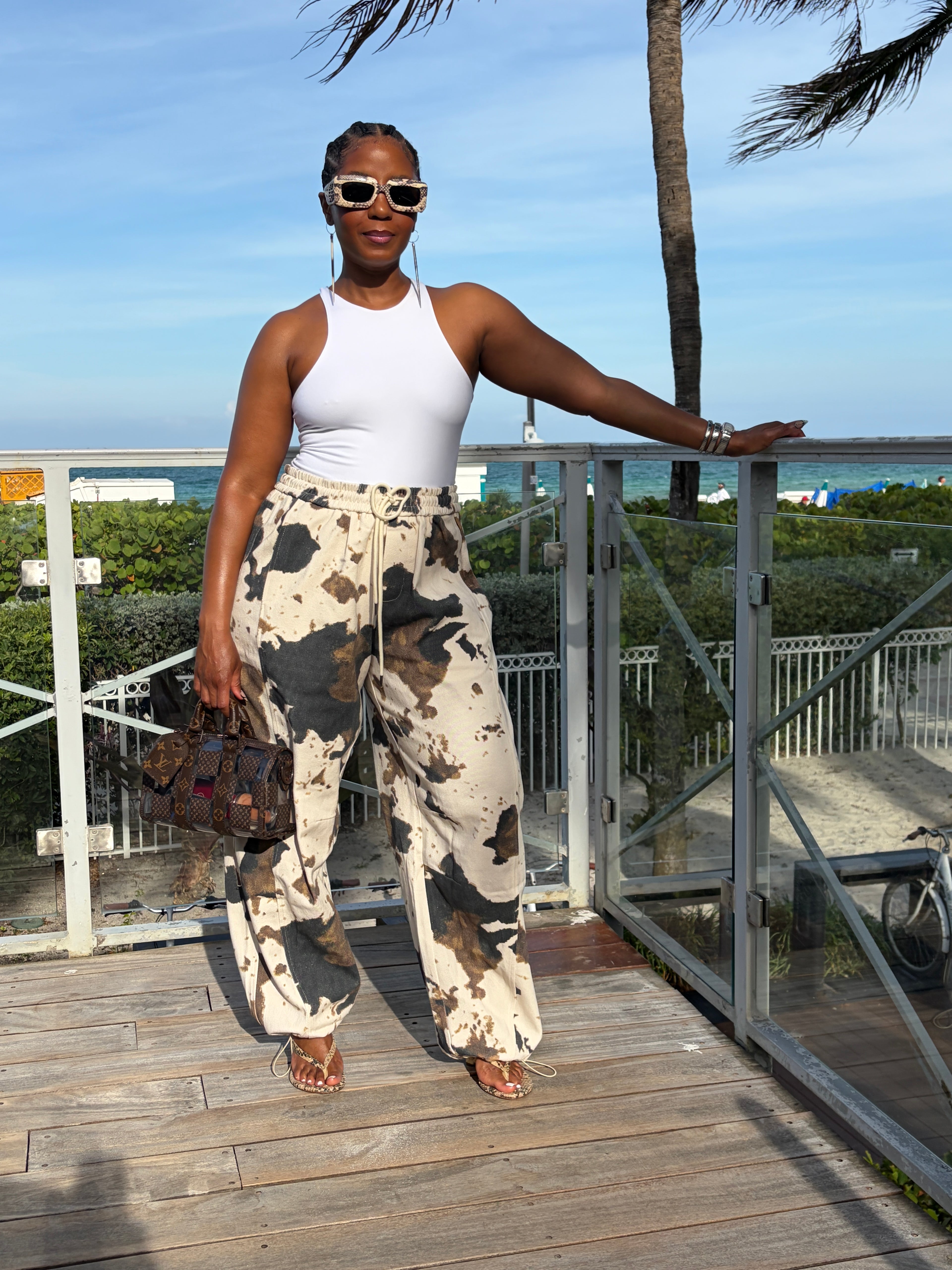 Driftwood Cowhide Joggers - The Vault by Sacha
