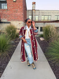 The Bordeaux embroidered duster