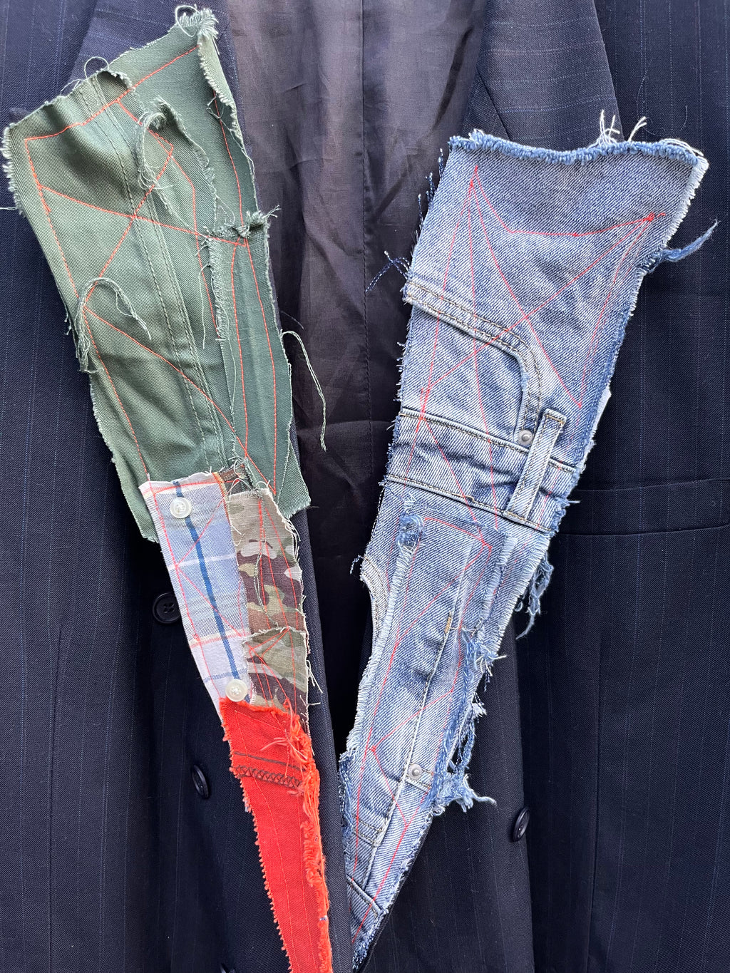 Custom Vintage Patchwork &  Buttons Sleeveless Blazer - The Vault by Sacha