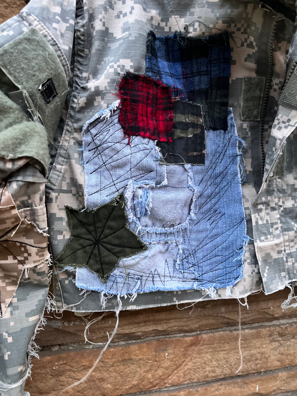 Custom Digital Multi Patchwork Crop Jacket - The Vault by Sacha