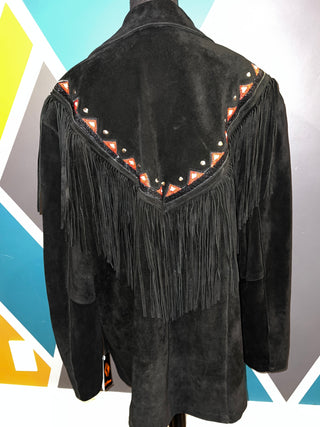 Black Suede Fringe Jacket