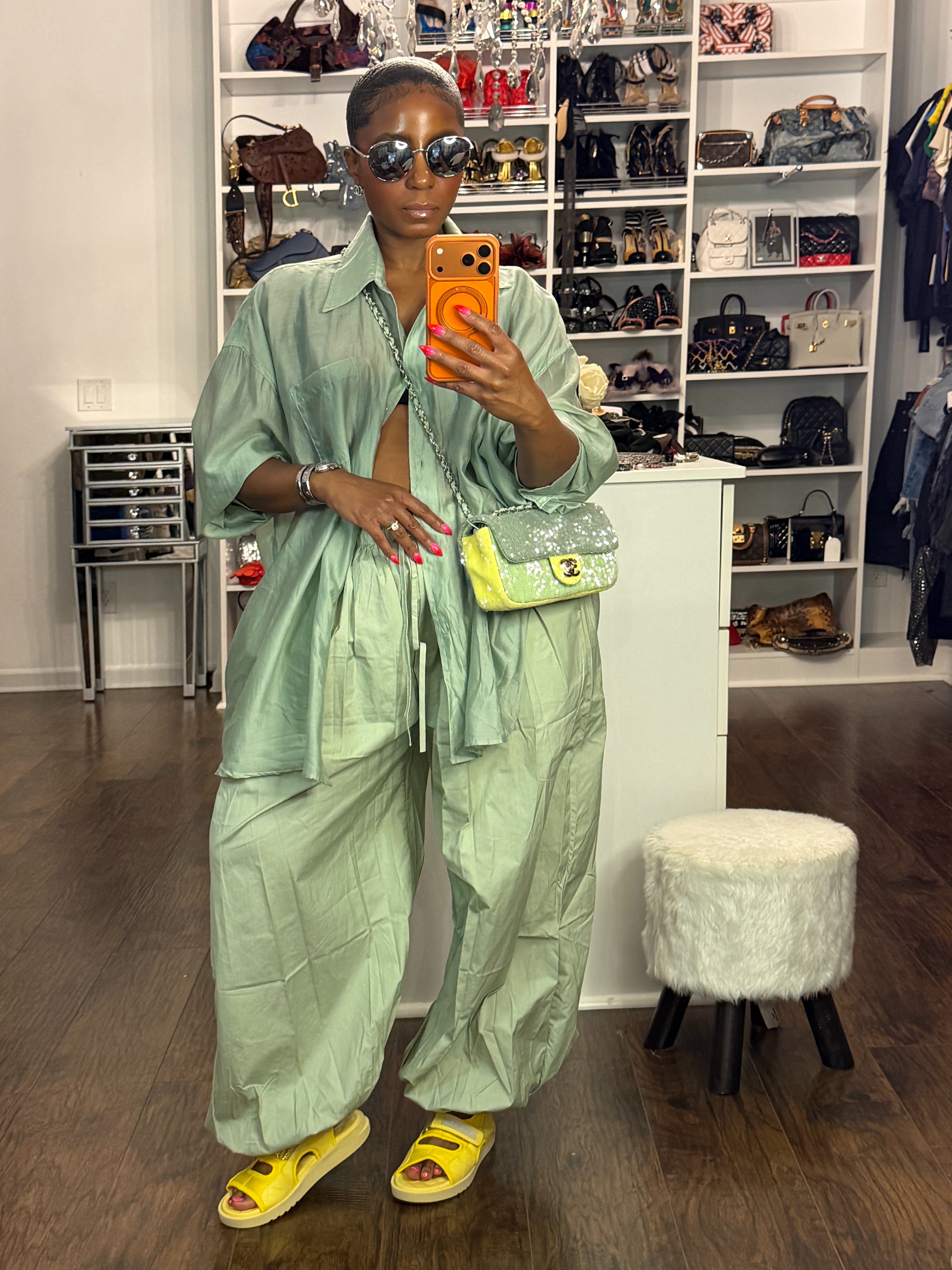Sage Breeze Balloon Pants