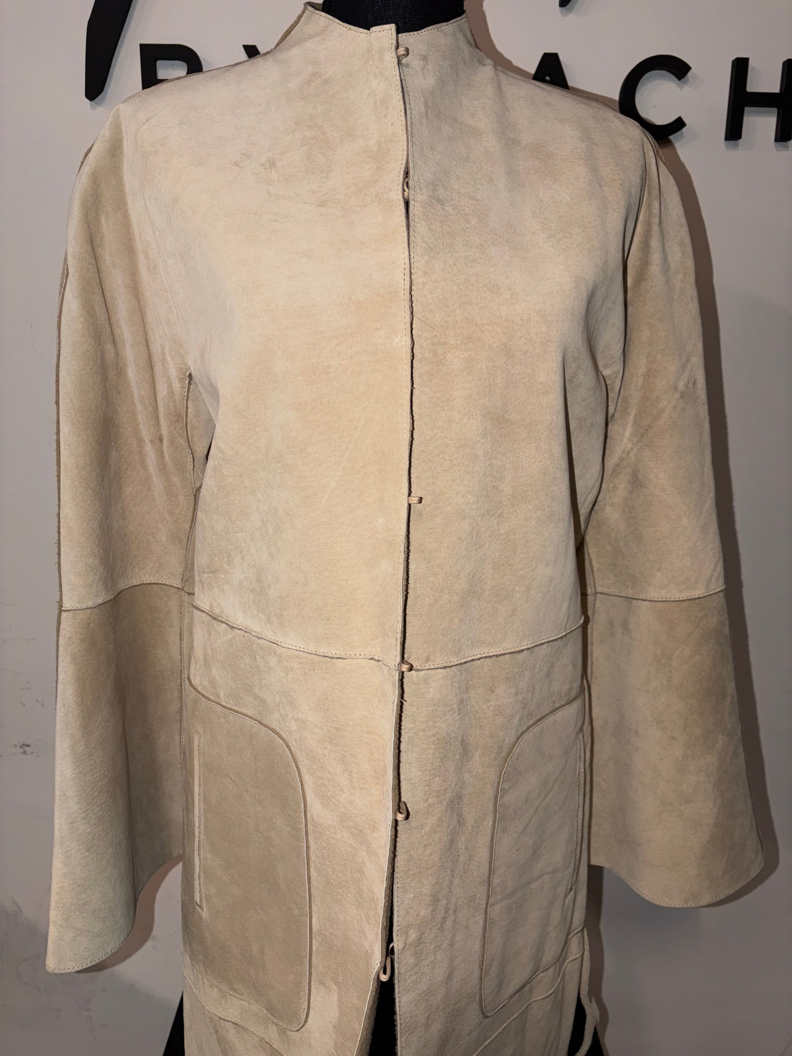 2 Pocket Tan Shearling Trench Coat - The Vault by Sacha