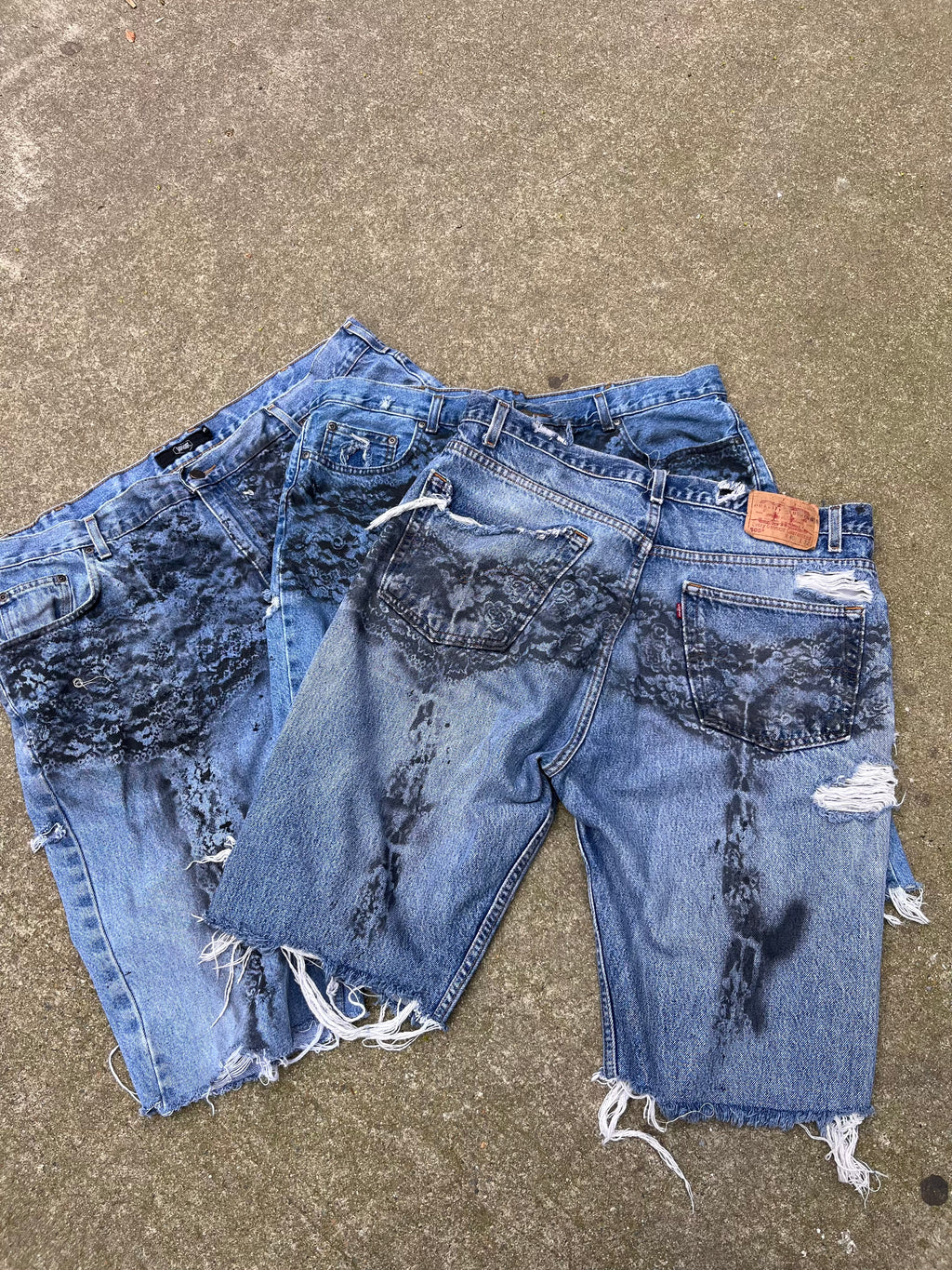 Custom painted lace garter shorts - The Vault by Sacha