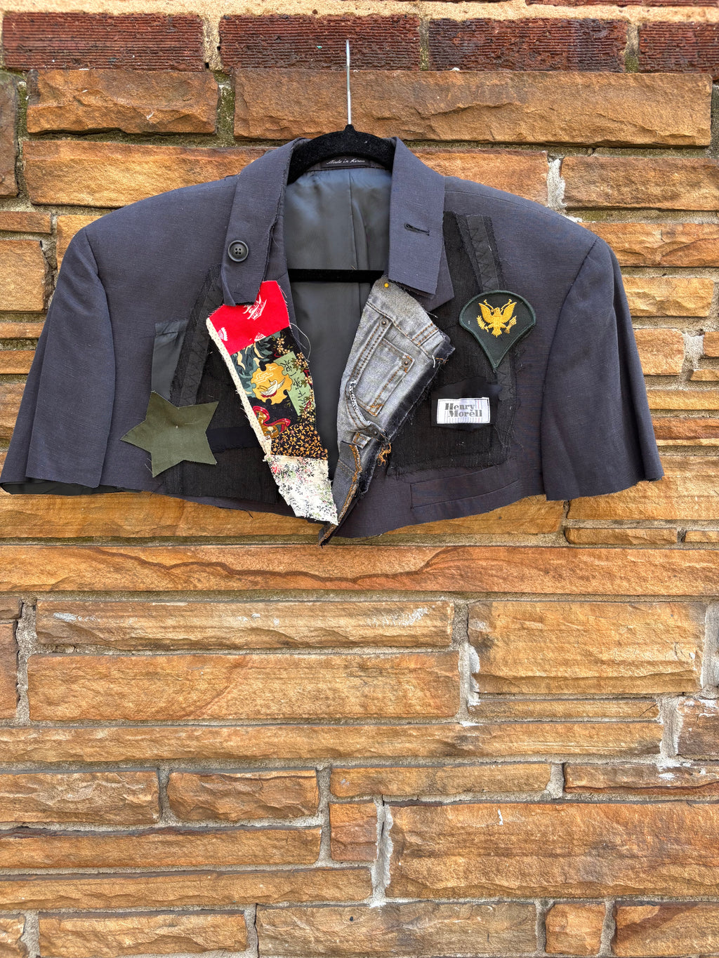 Morel Denim cropped blazer cape Xl/1x