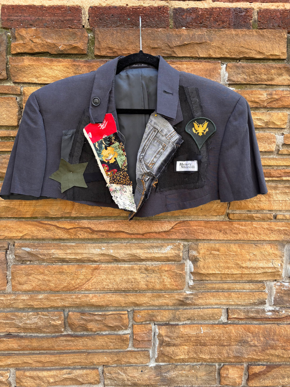 Morel Denim cropped blazer cape Xl/1x