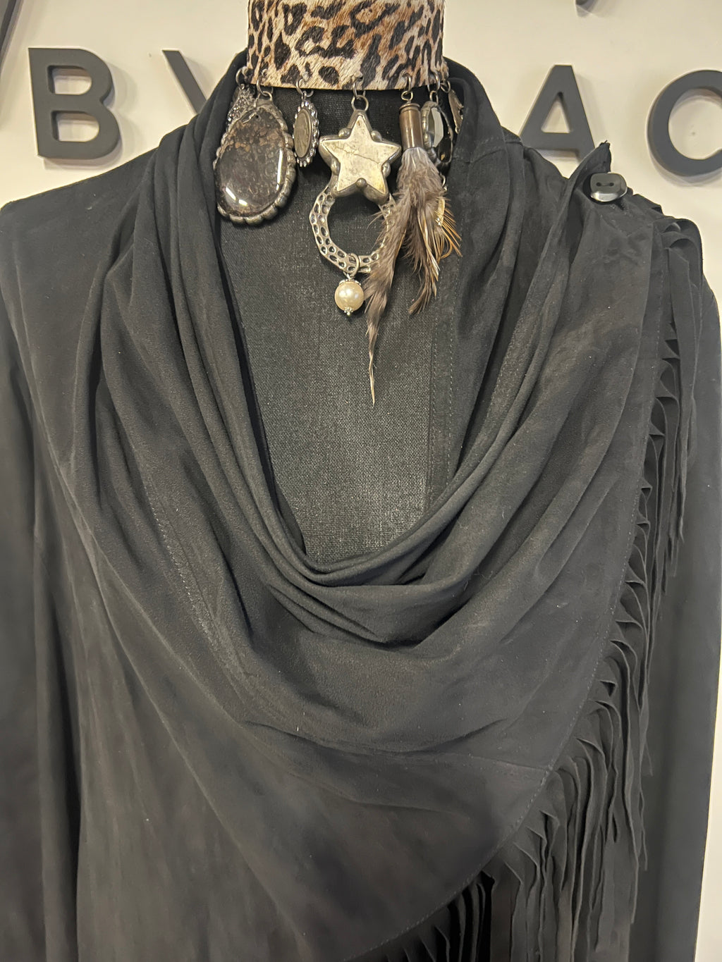 Suede Wrap Fringe Cardigan - The Vault by Sacha