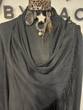Suede Wrap Fringe Cardigan - The Vault by Sacha