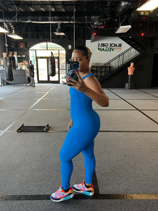 Sonic Blue Yoga Romper - The Vault by Sacha