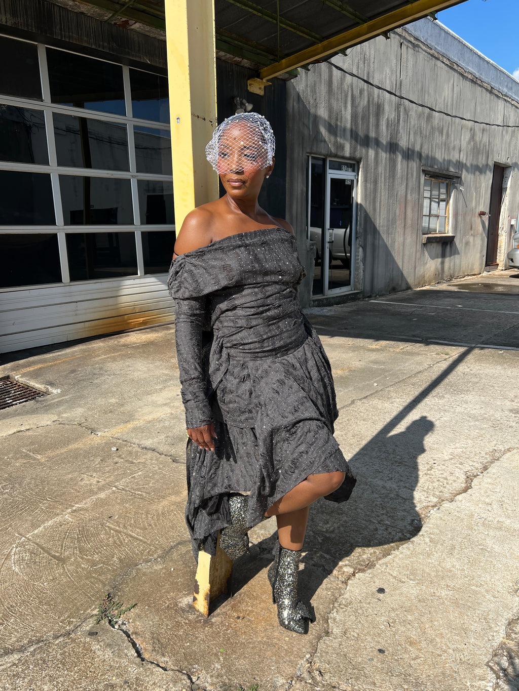 Drape Distressed Skirt Set - The Vault by Sacha