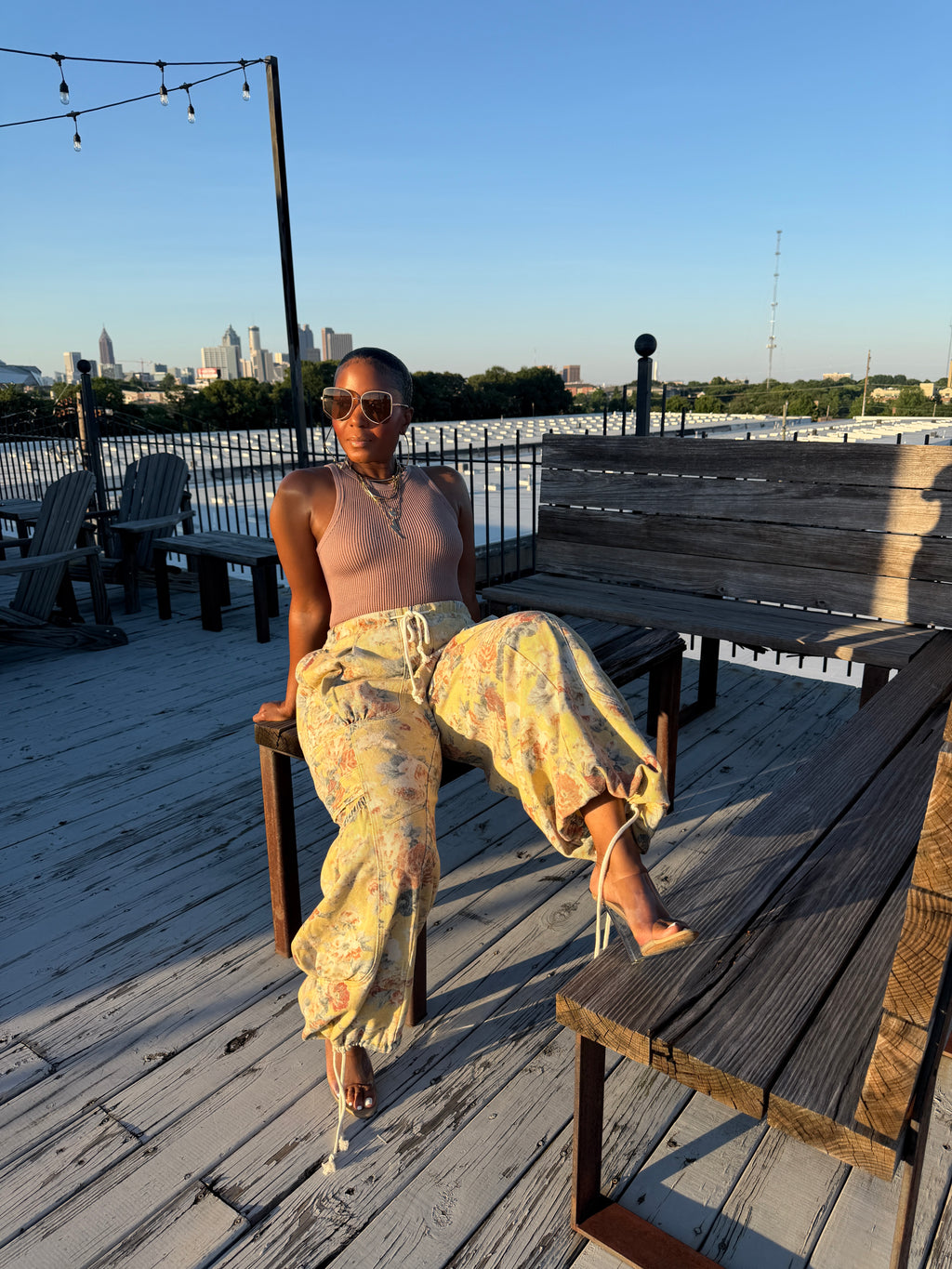 Sunset Bloom Cargo Pants
