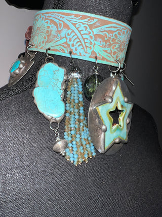 Turquoise Stars Handmade Choker