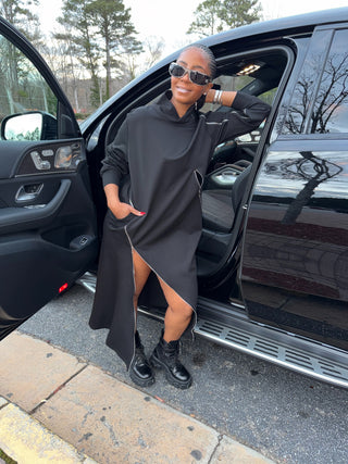 Zipper Pullover Dress w/pockets