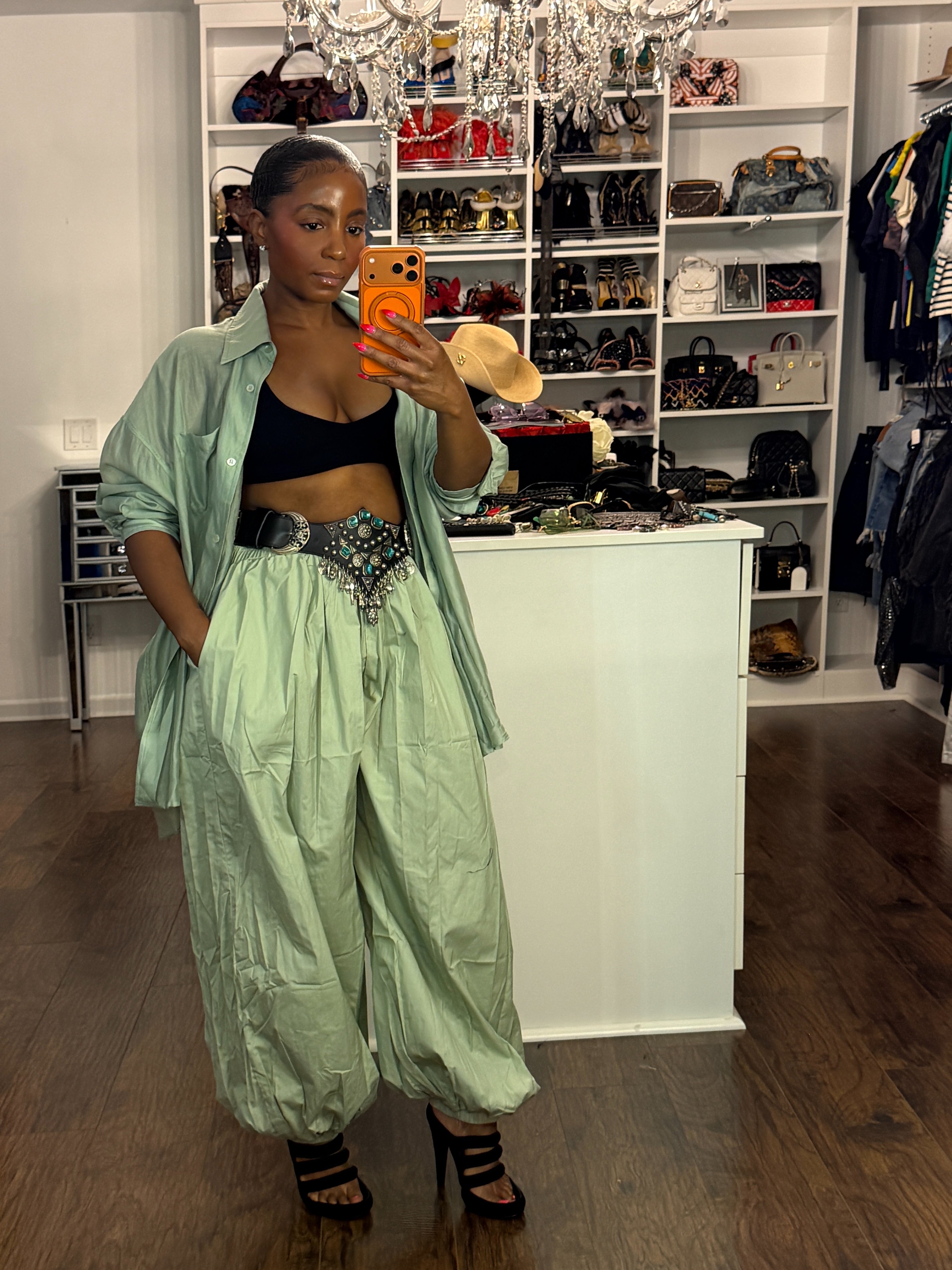 Sage Breeze Balloon Pants