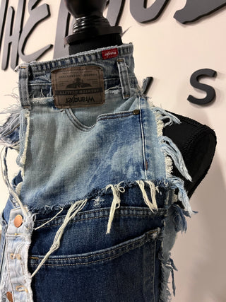 Custom Multi Denim Halter Top