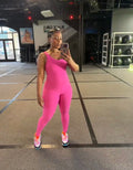 Neon Pink Yoga Romper - The Vault by Sacha