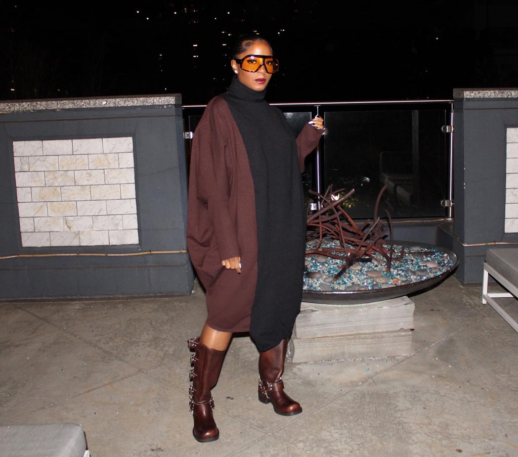 Chocolate drop knit sweater dress - The Vault by Sacha