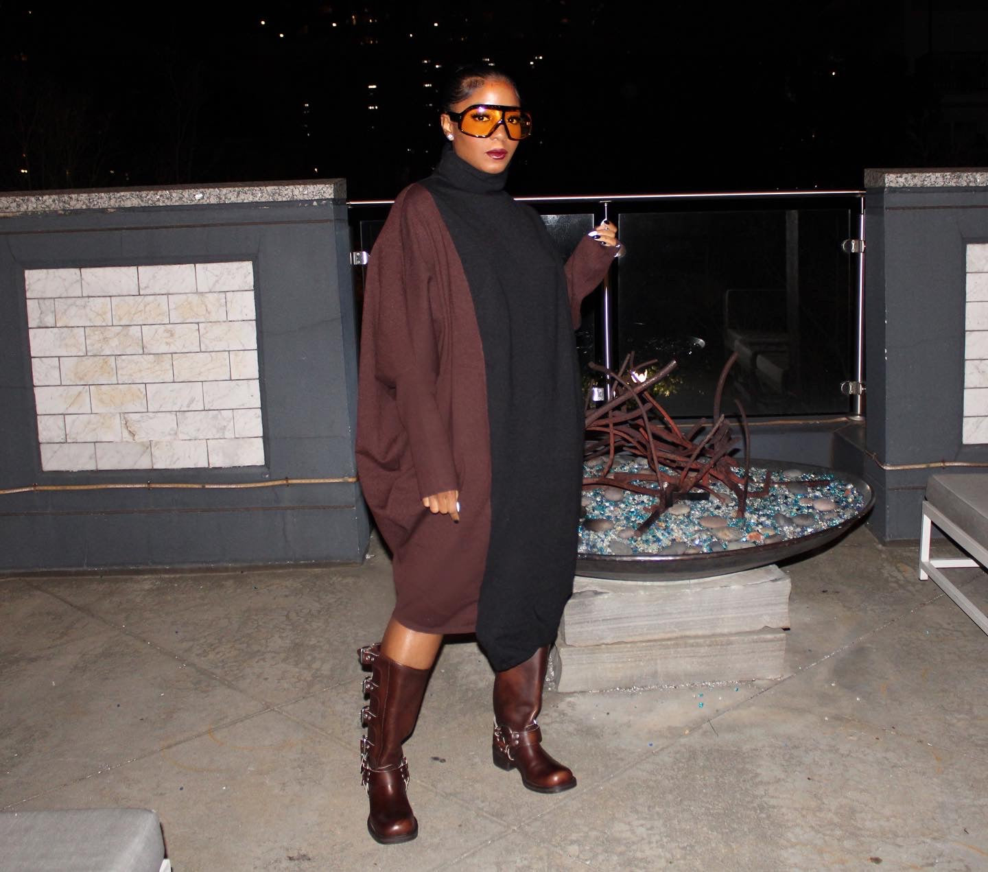 Chocolate drop knit sweater dress - The Vault by Sacha