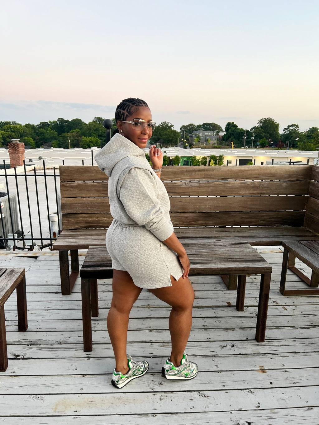 Quilted Hoodie Short Set - The Vault by Sacha