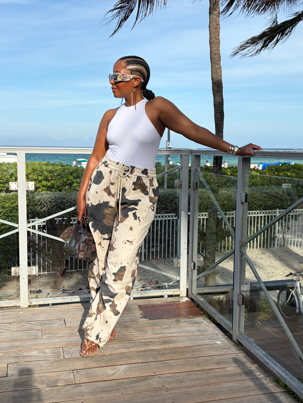 Driftwood Cowhide Joggers - The Vault by Sacha