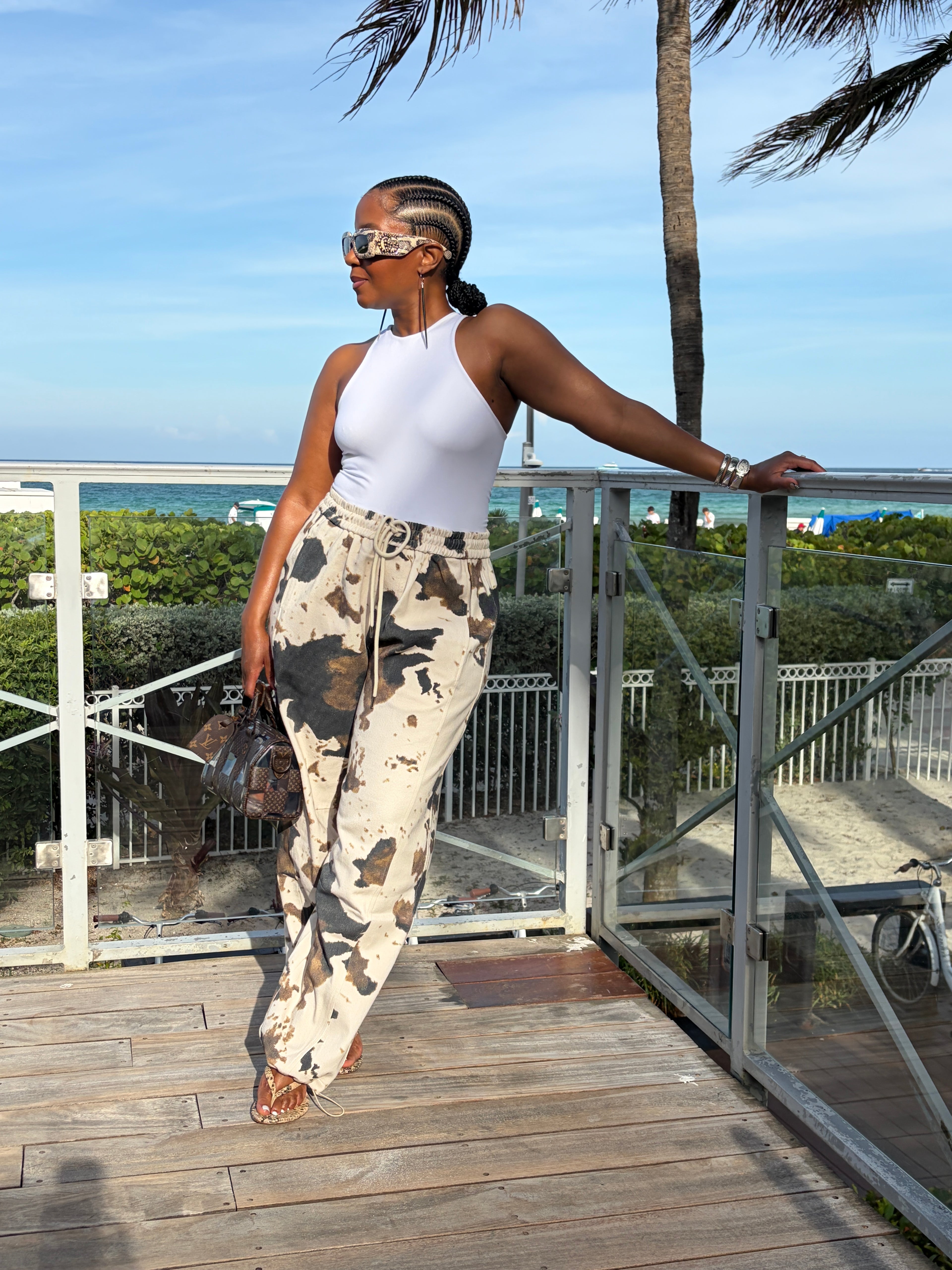 Driftwood Cowhide Joggers - The Vault by Sacha