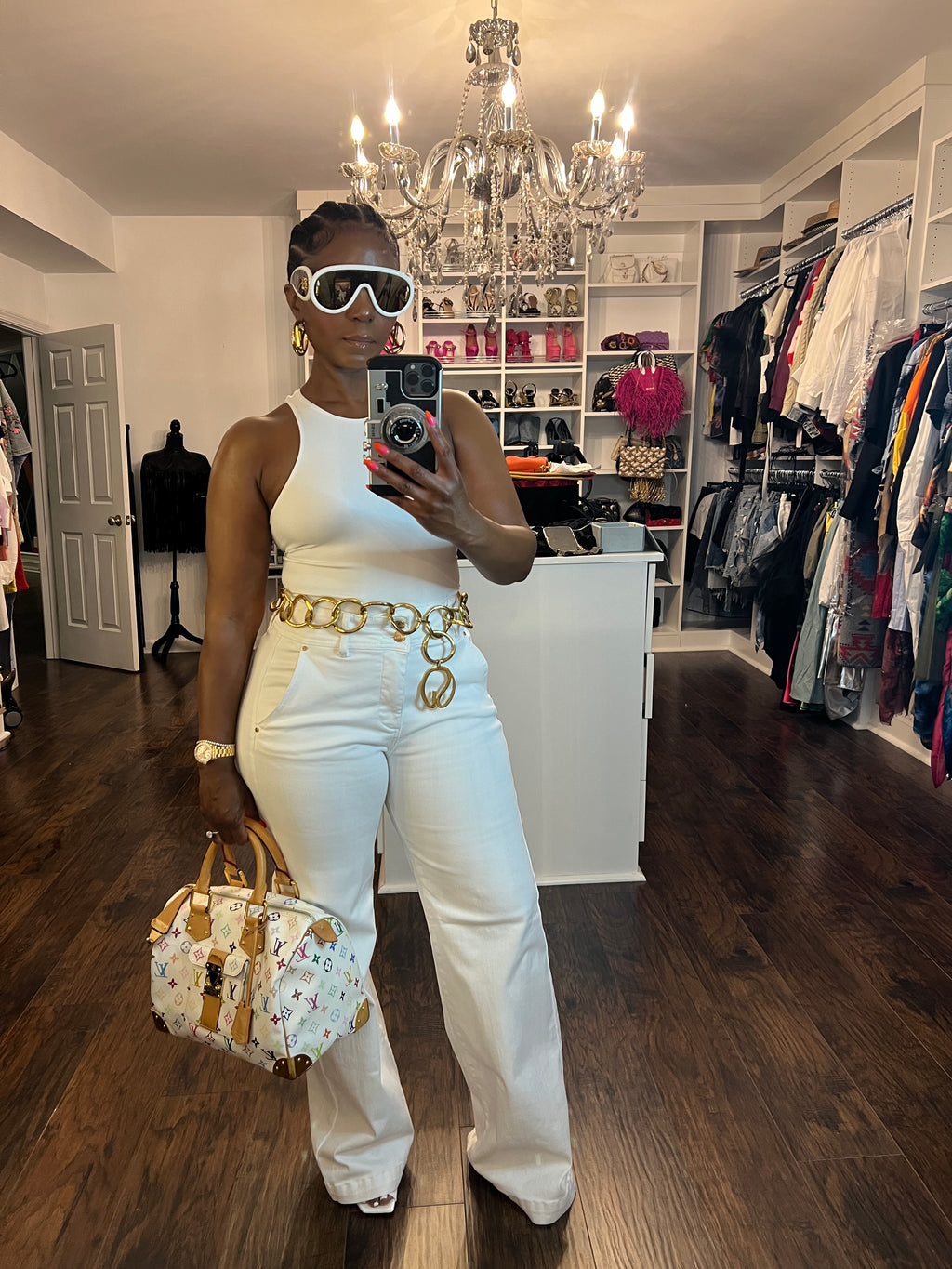 Golden buttons Wide Leg Trouser Jeans - The Vault by Sacha