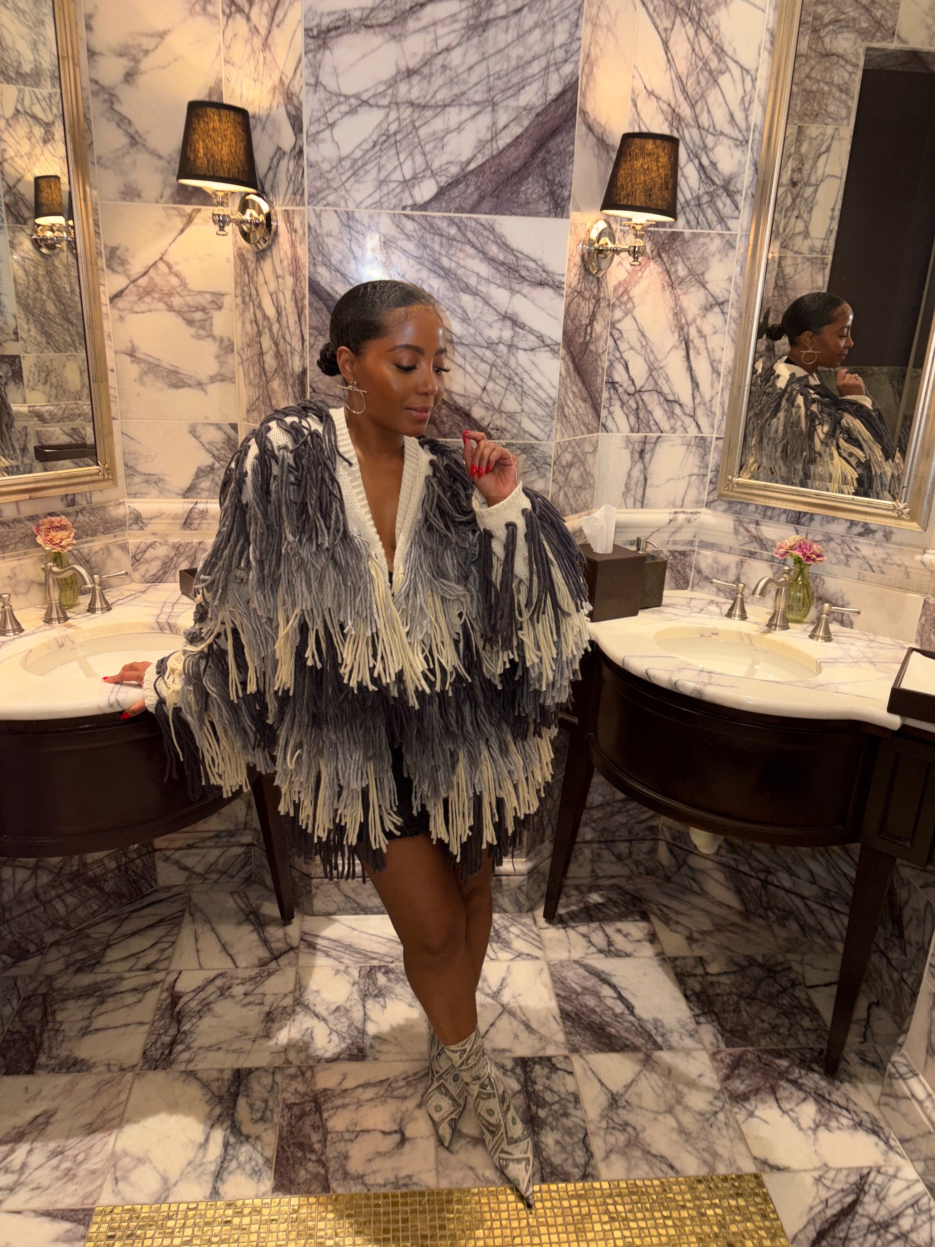 Shake it Baby (grey)Fringe Sweater Coat - The Vault by Sacha