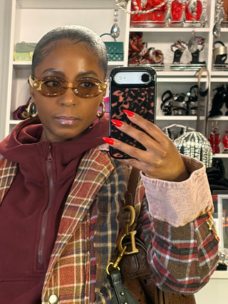 Rustic Revival Plaid Duster-Burgundy