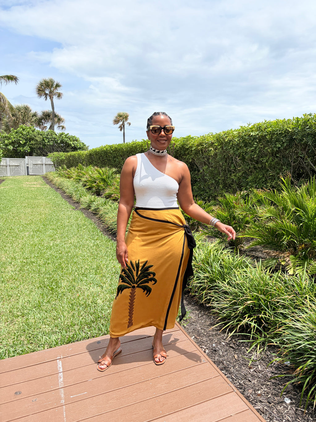 Medallion Palm Wrap Skirt - The Vault by Sacha