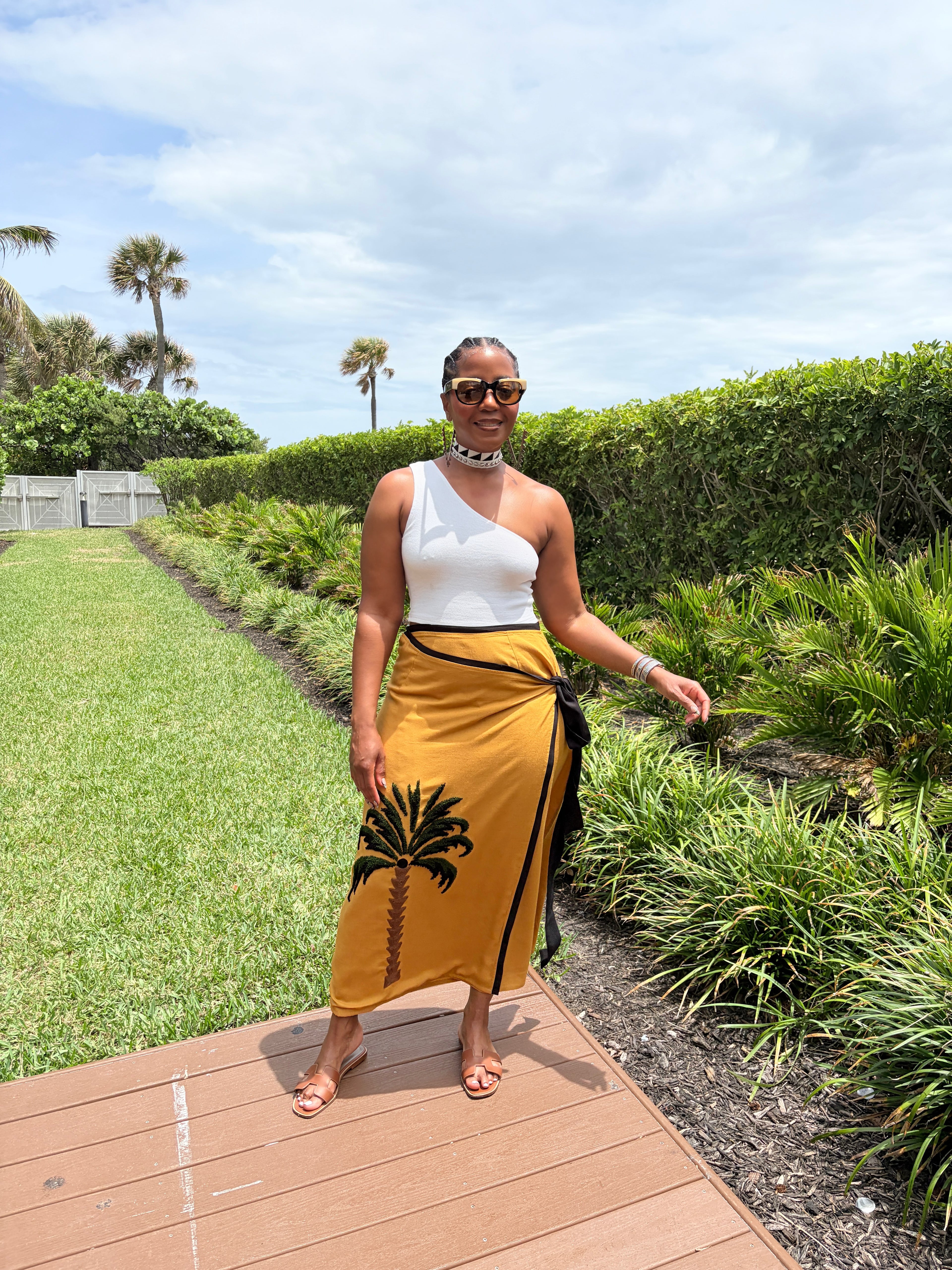 Medallion Palm Wrap Skirt - The Vault by Sacha