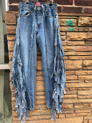 Custom Frayed Fringe Arizona Jeans