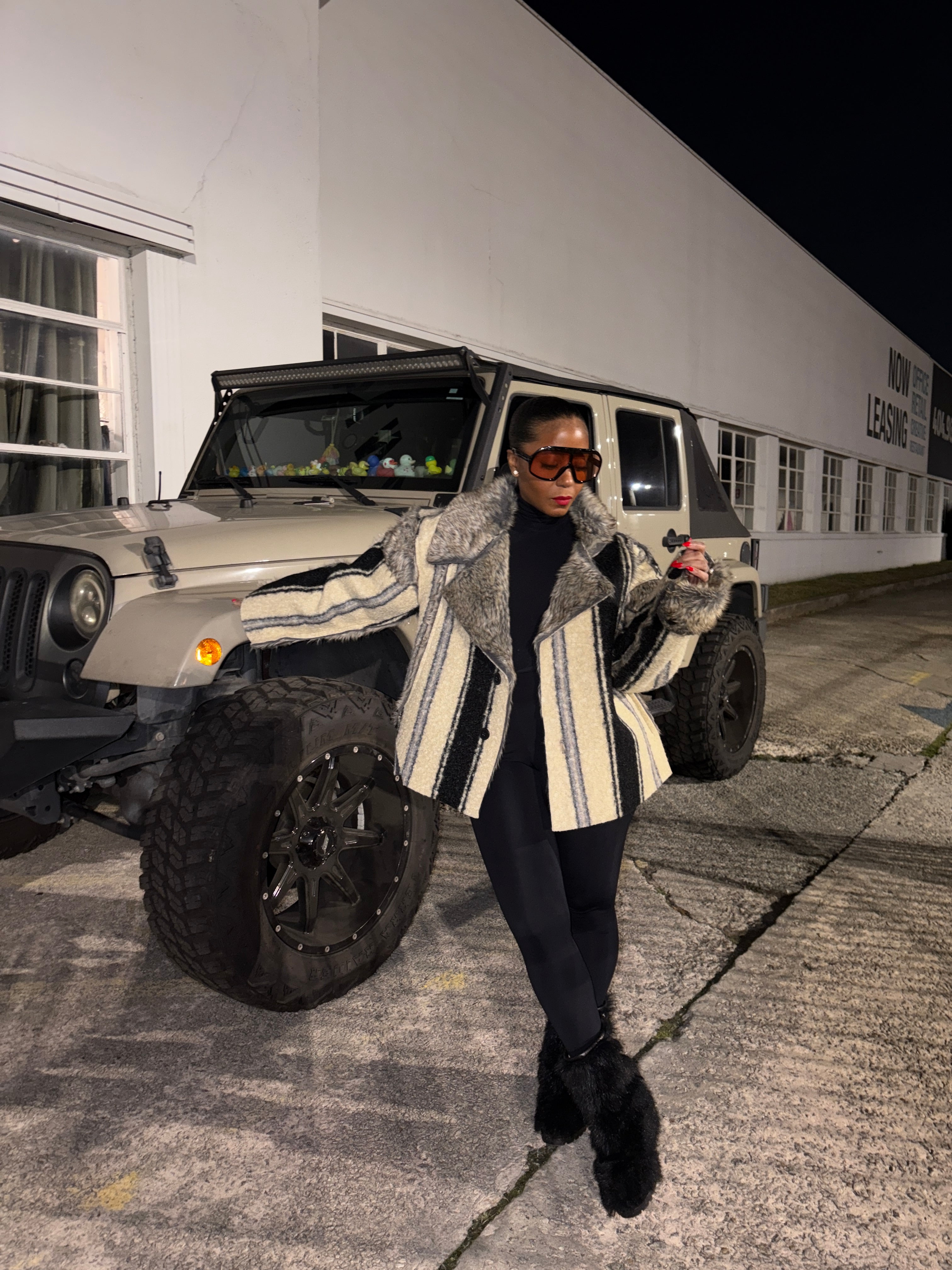 Reversible Shearling Tweed Coat - The Vault by Sacha