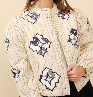 Bohemian Embroidered Quilted Jacket