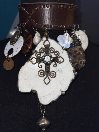 Marble Cross Handmade Choker