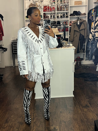 Genuine Leather Fringe Top/Dress