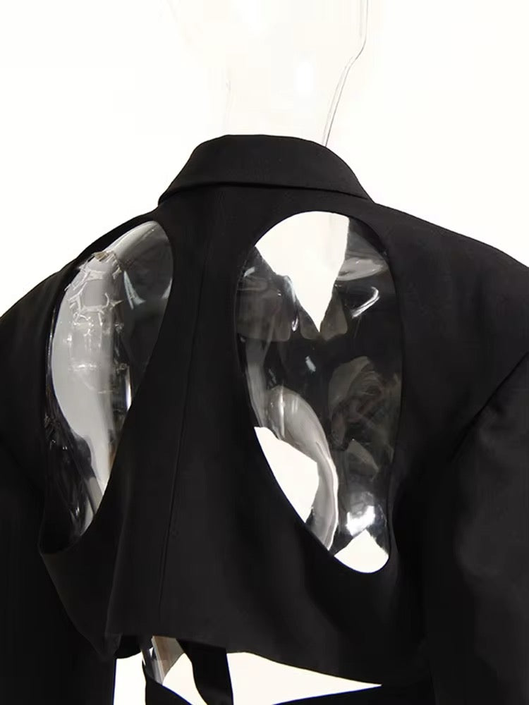 Black Cropped Cut Out Blazer - The Vault by Sacha