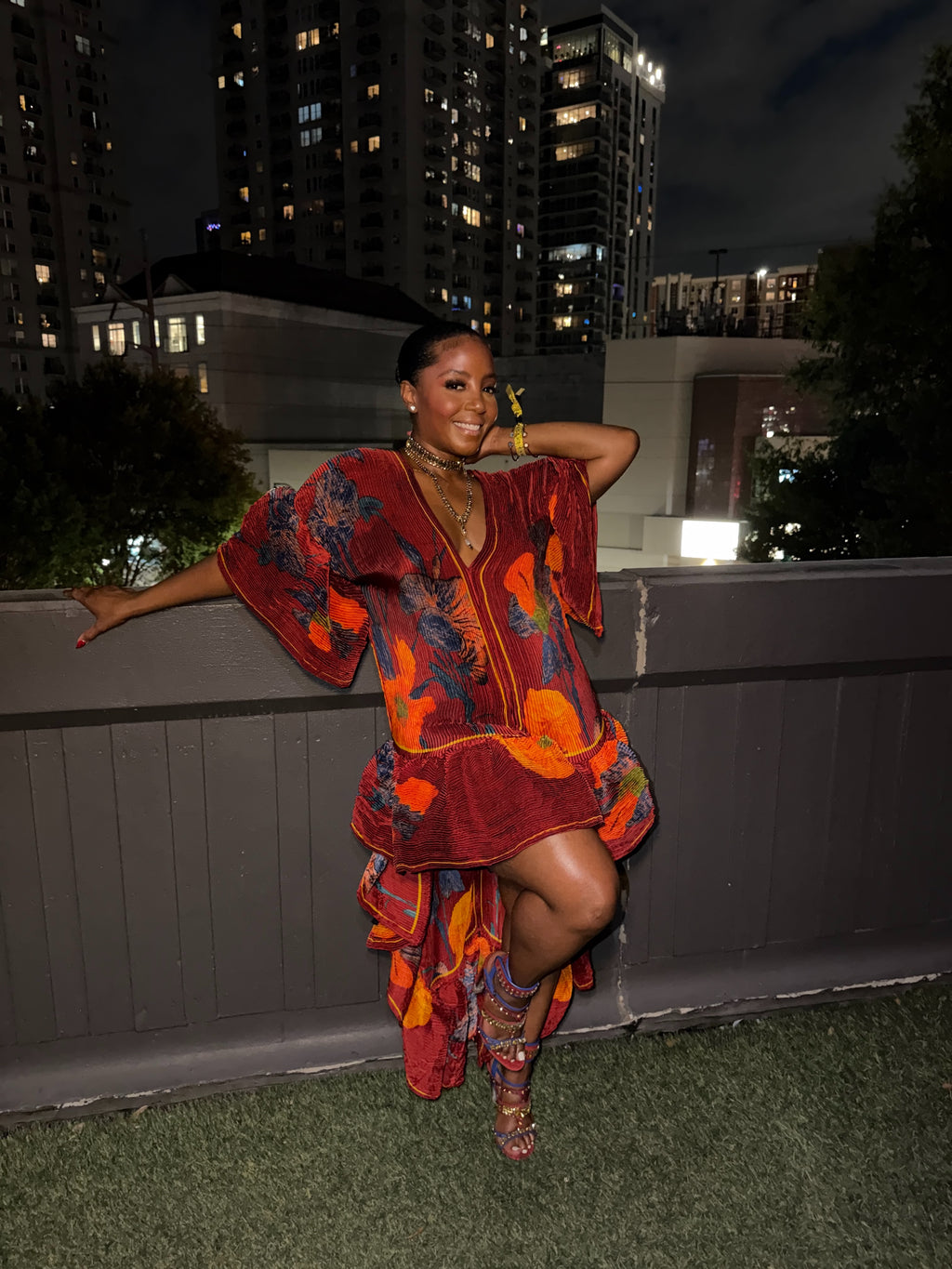 Crimson Bloom Dress 9/10