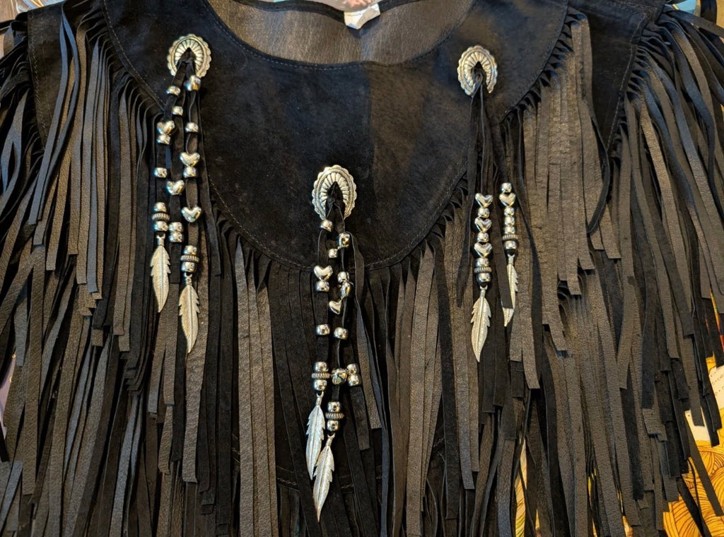 Suede Beaded Poncho
