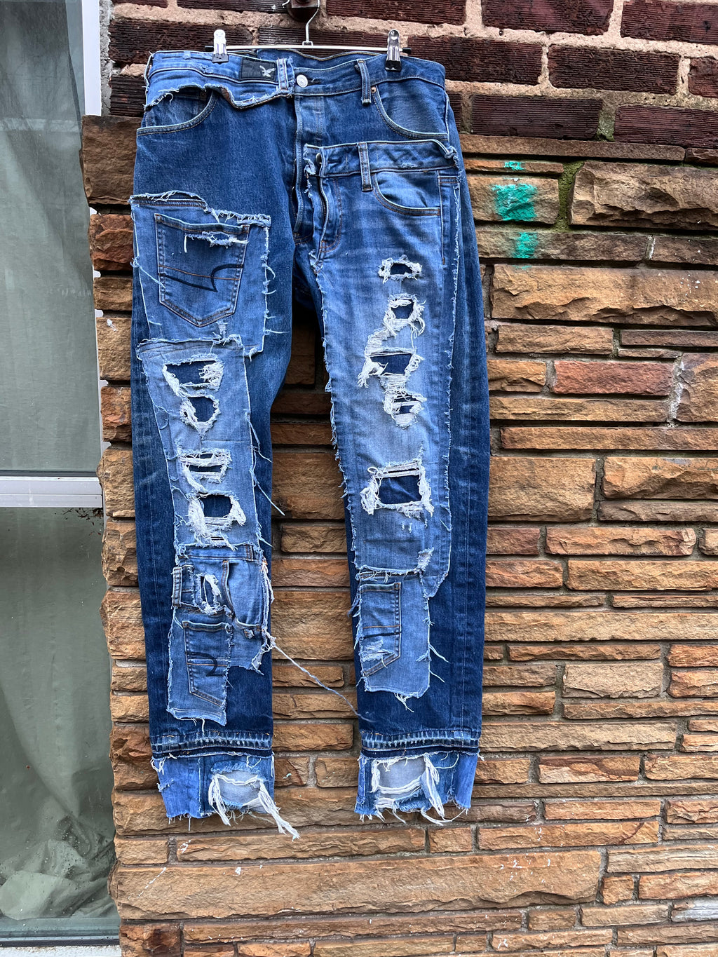 Custom Double Denim Distressed Jeans - The Vault by Sacha