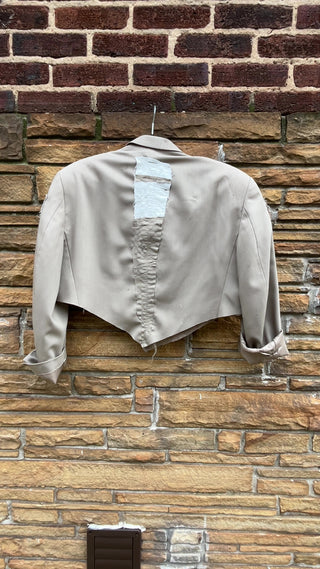 Custom Abstract Tan Patchwork Blazer