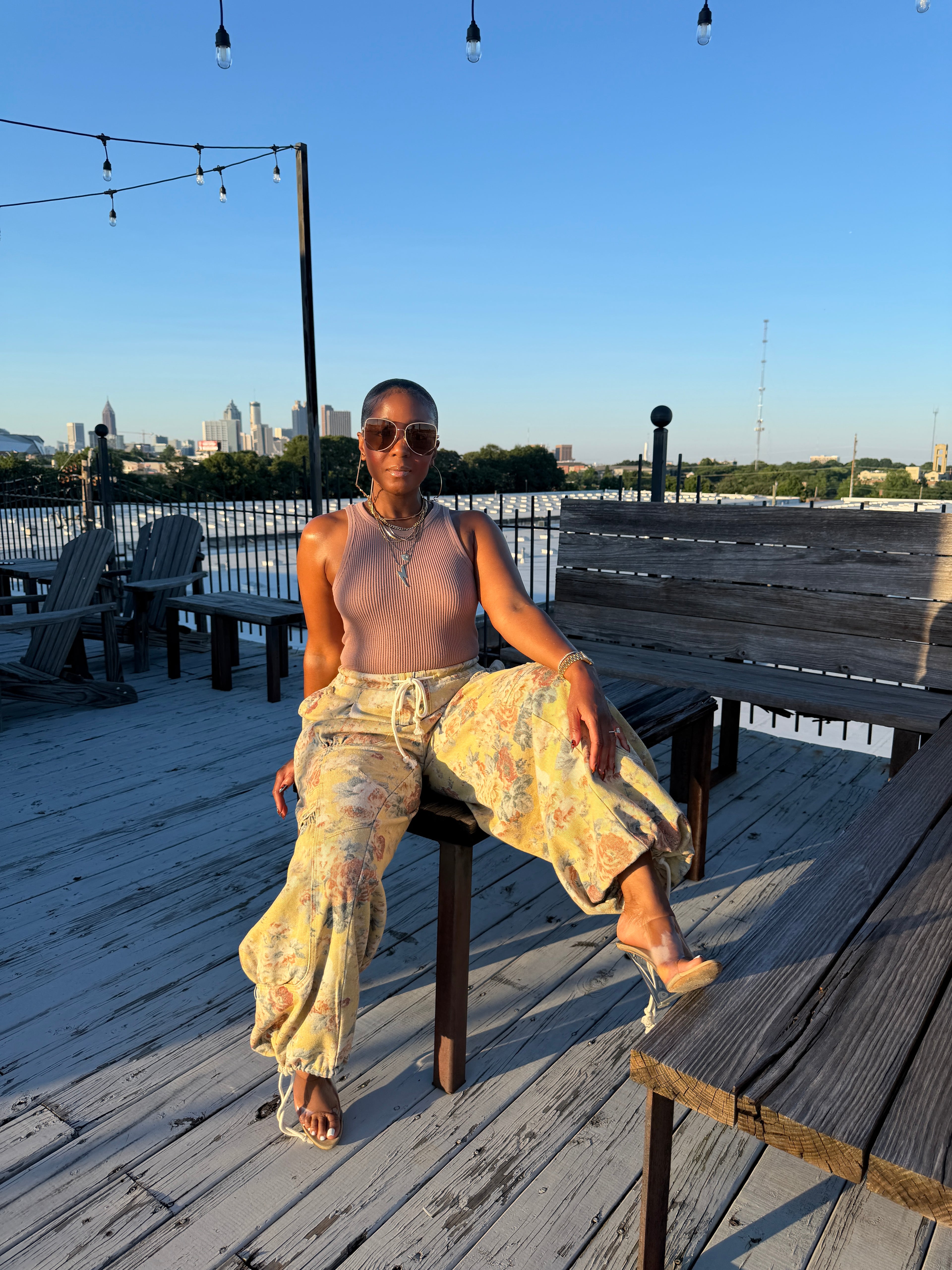 Sunset Bloom Cargo Pants