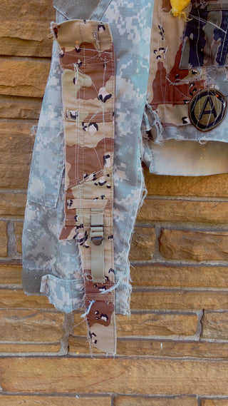 Custom Digital Camo Yellow Stars Patchwork Jacket