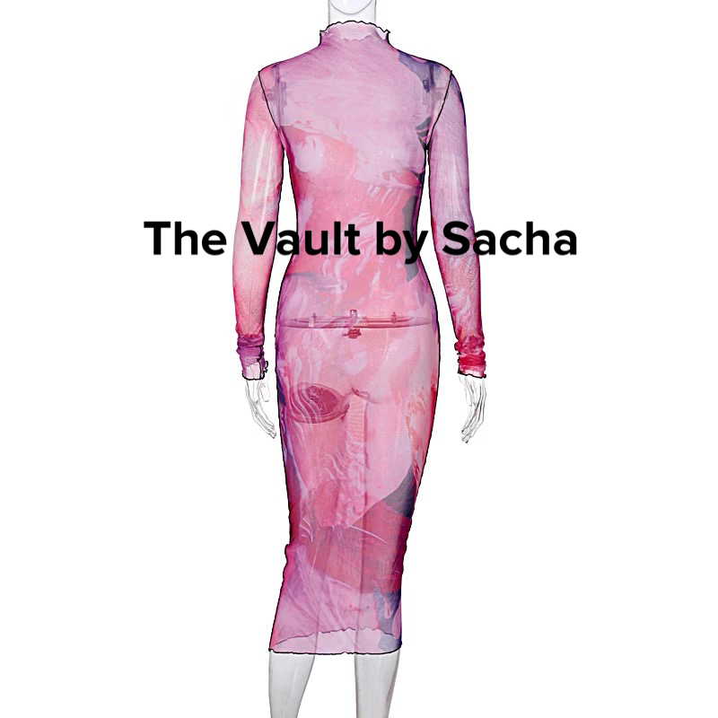 Watercolors Sheer Dress - The Vault by Sacha