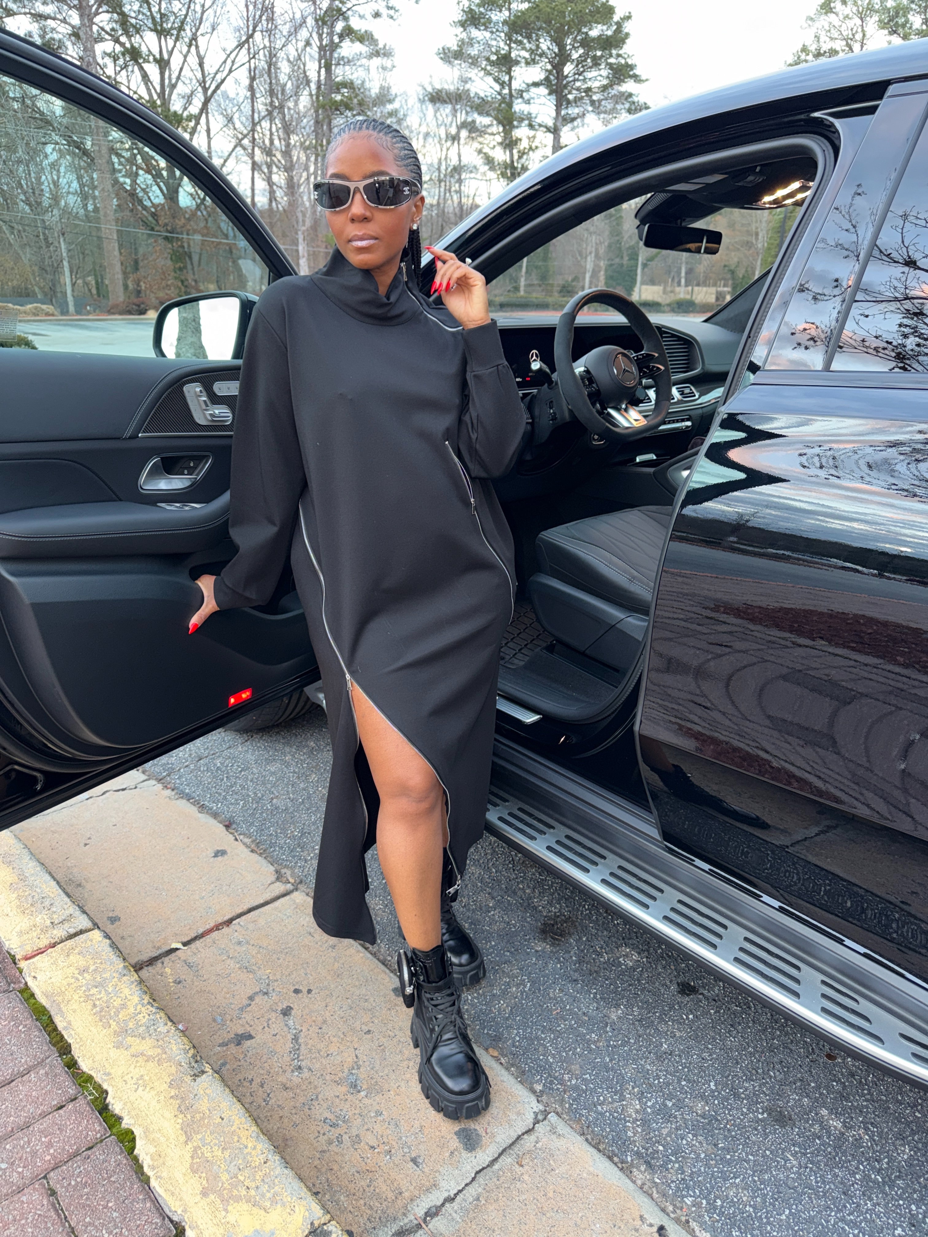 Zipper Pullover Dress w/pockets - The Vault by Sacha