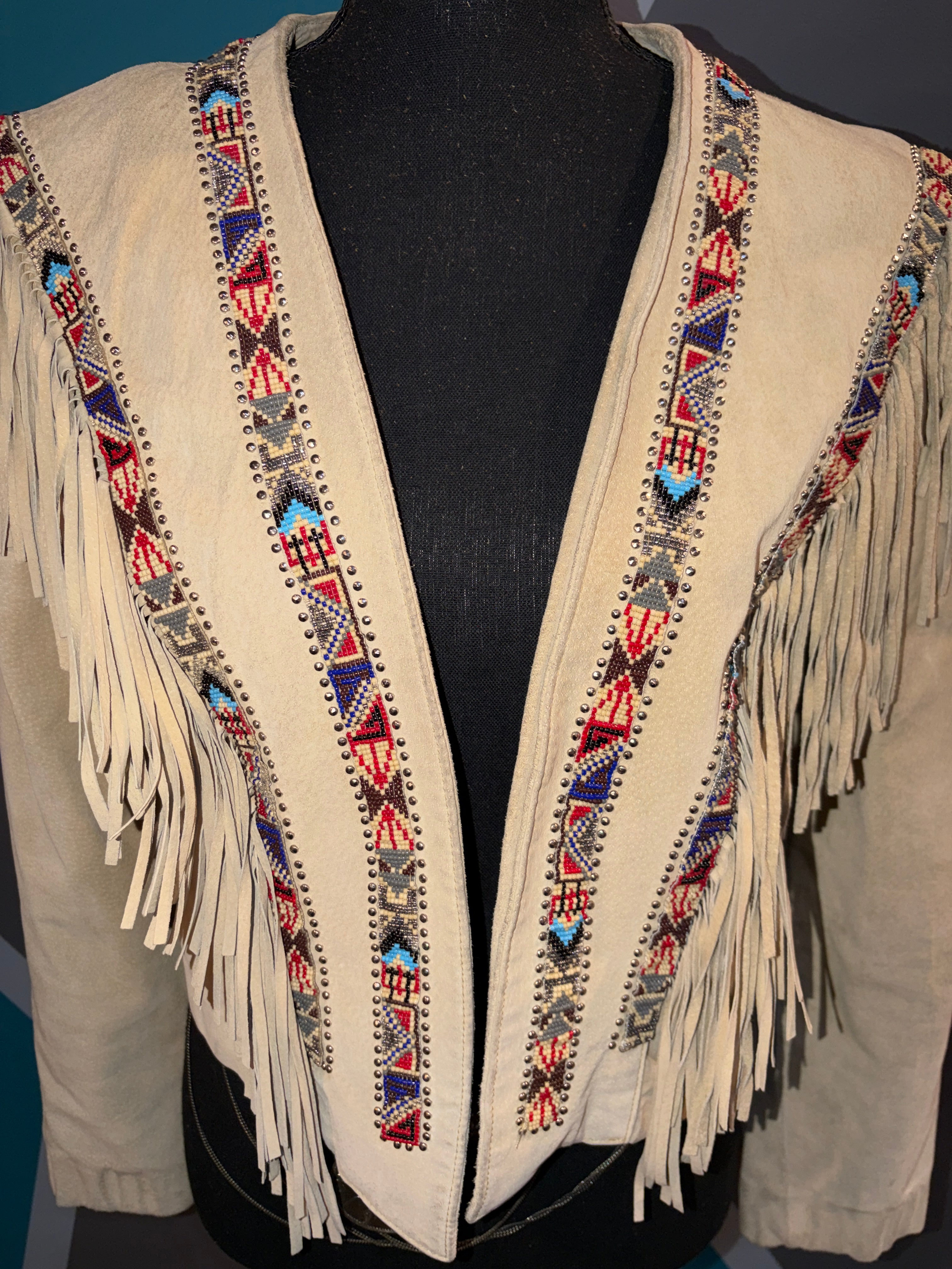 Aztec Fringe Suede Leather Jacket - The Vault by Sacha