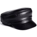 Genuine Leather Midnight News Boy Cap Hat - The Vault by Sacha